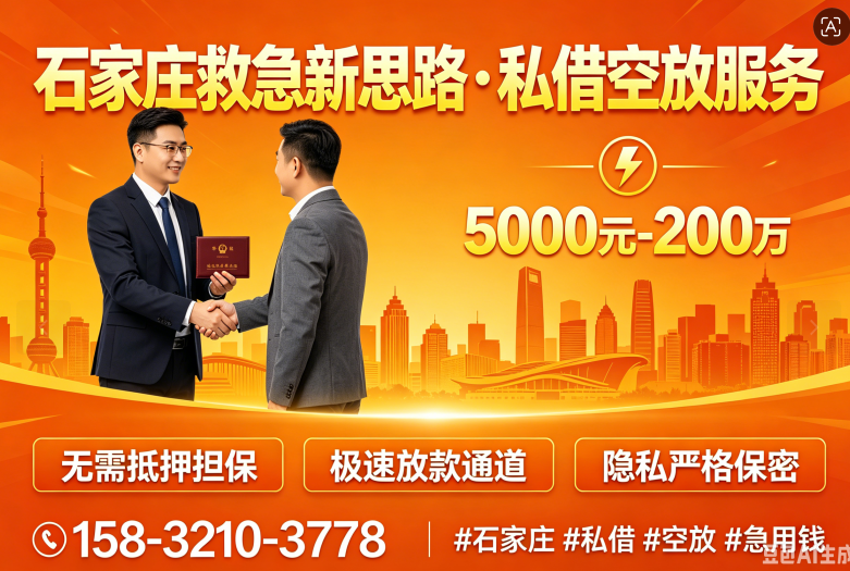 💥15832103778 石家庄私借 空放 私人借钱 个人借款 急用钱 短期周转 民间借贷 车辆抵押贷款！------庄里人看过来！石家庄救急新思路，让资金难题统统退散！💥